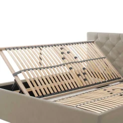 Bettkasten Bett in Beige Microfaser - Croscony