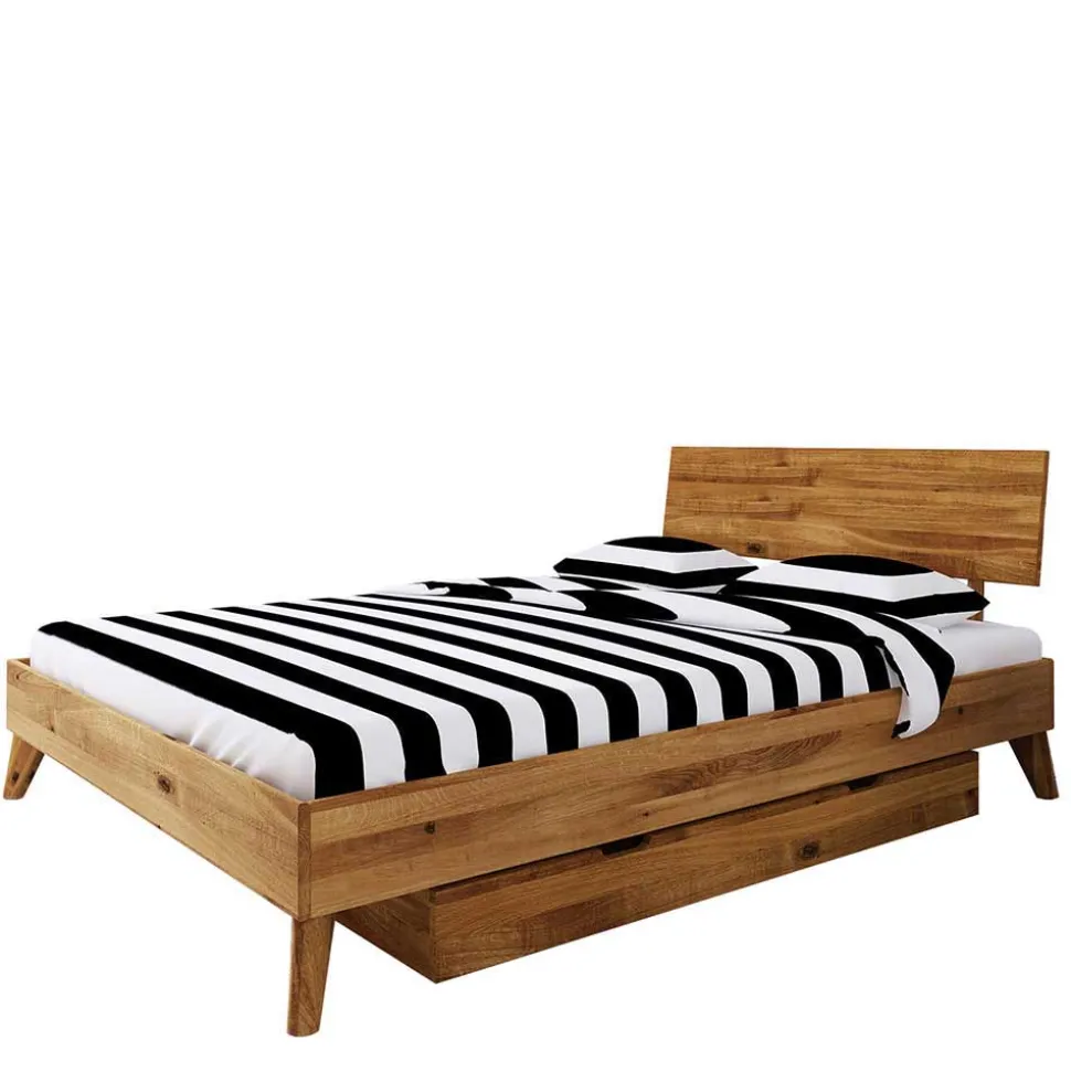 Bettkasten Einzelbett aus Wildeiche Holz - Eavy II
