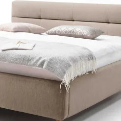 Bettkasten Polsterbett in Beige & Eiche - Stroy