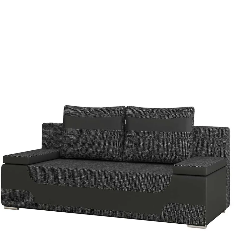 Bettsofa in Dunkelgrau Material Mix - Classic