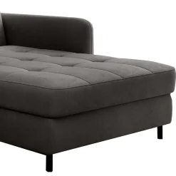 Bettsofa L-Couch in Grau Samtbezug - Lionel