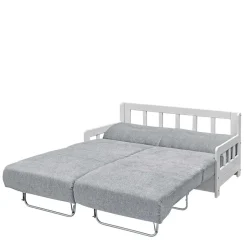 Bettsofa mit Holzgestell in Weiß - Alberus