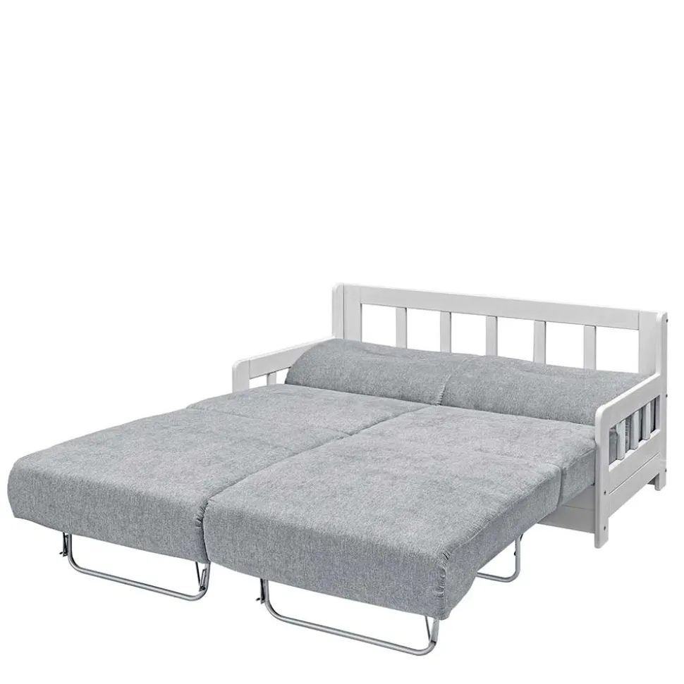 Bettsofa mit Holzgestell in Weiß - Alberus
