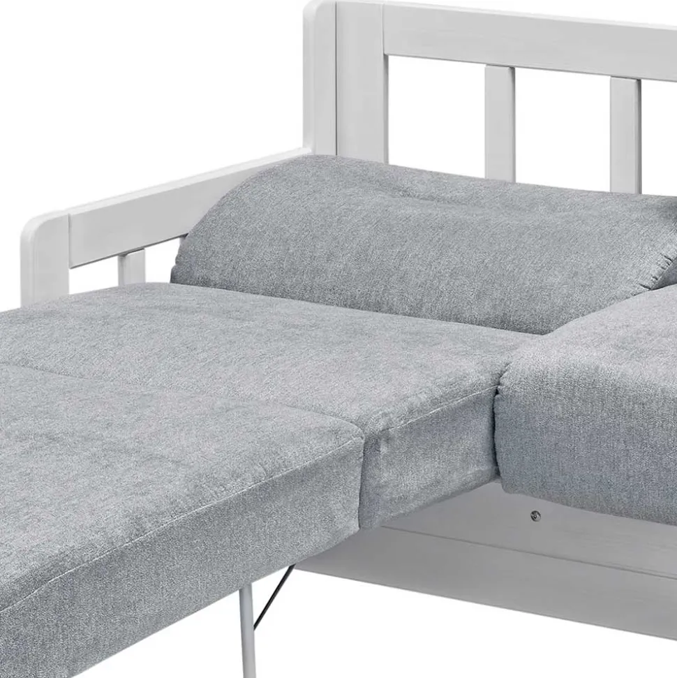 Bettsofa mit Holzgestell in Weiß - Alberus