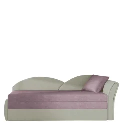 Bettsofa Recamiere in Altrosa und Hellgrau - Loreo