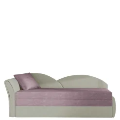 Bettsofa Recamiere in Altrosa und Hellgrau - Loreo