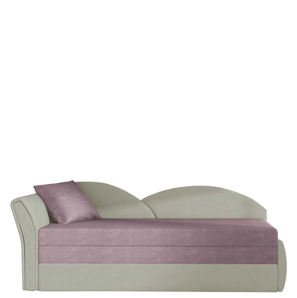 Bettsofa Recamiere in Altrosa und Hellgrau - Loreo