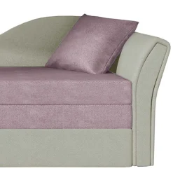 Bettsofa Recamiere in Altrosa und Hellgrau - Loreo