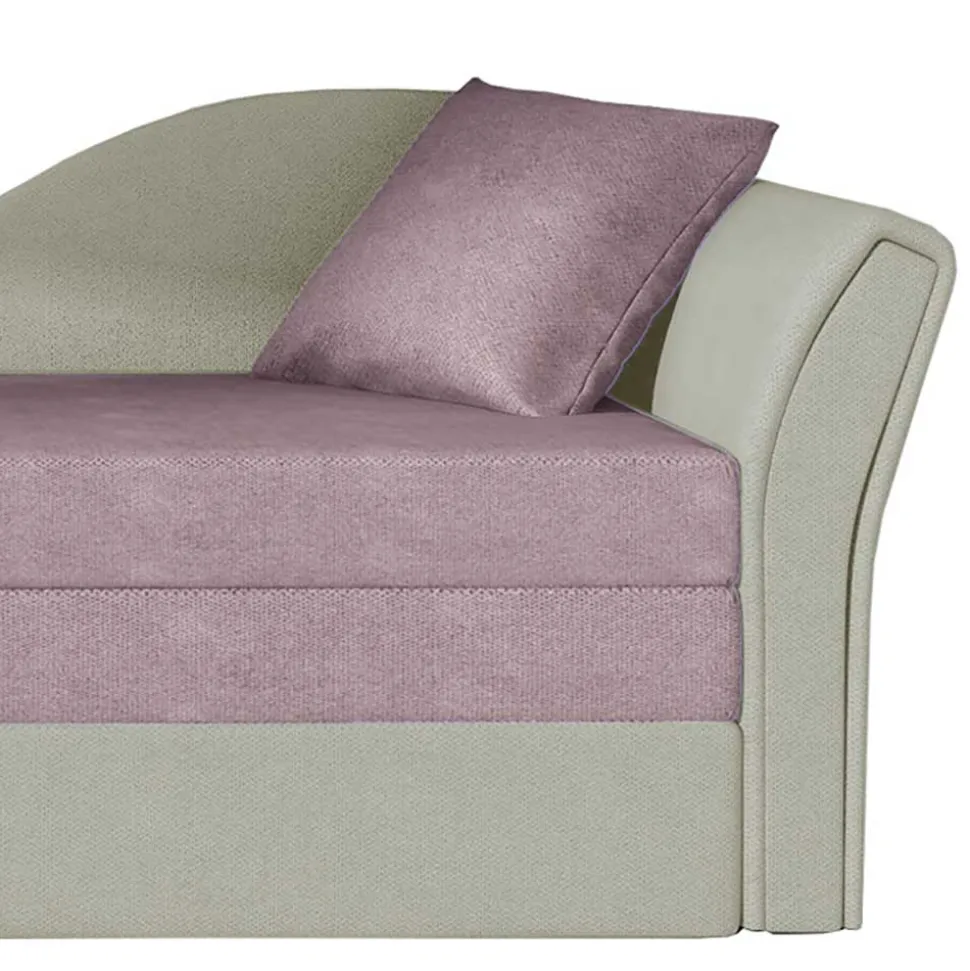 Bettsofa Recamiere in Altrosa und Hellgrau - Loreo