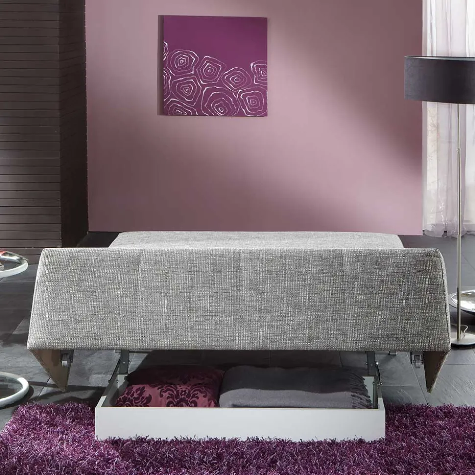 Bettsofa zum Ausklappen in hellem Silbergrau - Tropez