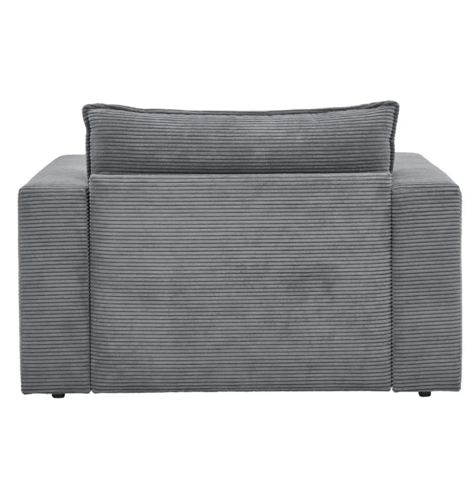 Big Sessel aus Cord in Anthrazit - Ruffos