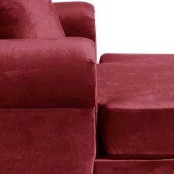 Big Sessel in Rot Samtvelours - Simple