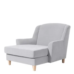 Big Wohnzimmersessel in Silbergrau Velours - Ortomola