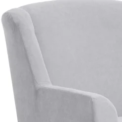 Big Wohnzimmersessel in Silbergrau Velours - Ortomola