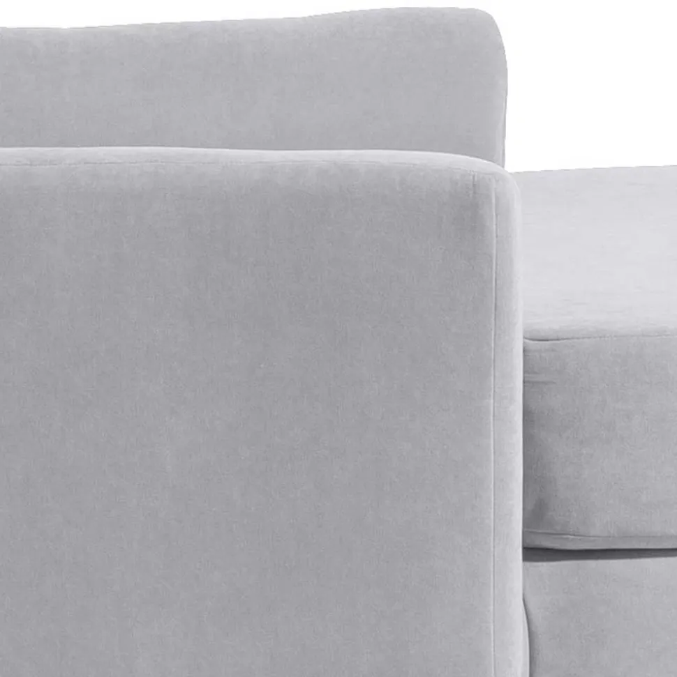 Big Wohnzimmersessel in Silbergrau Velours - Ortomola