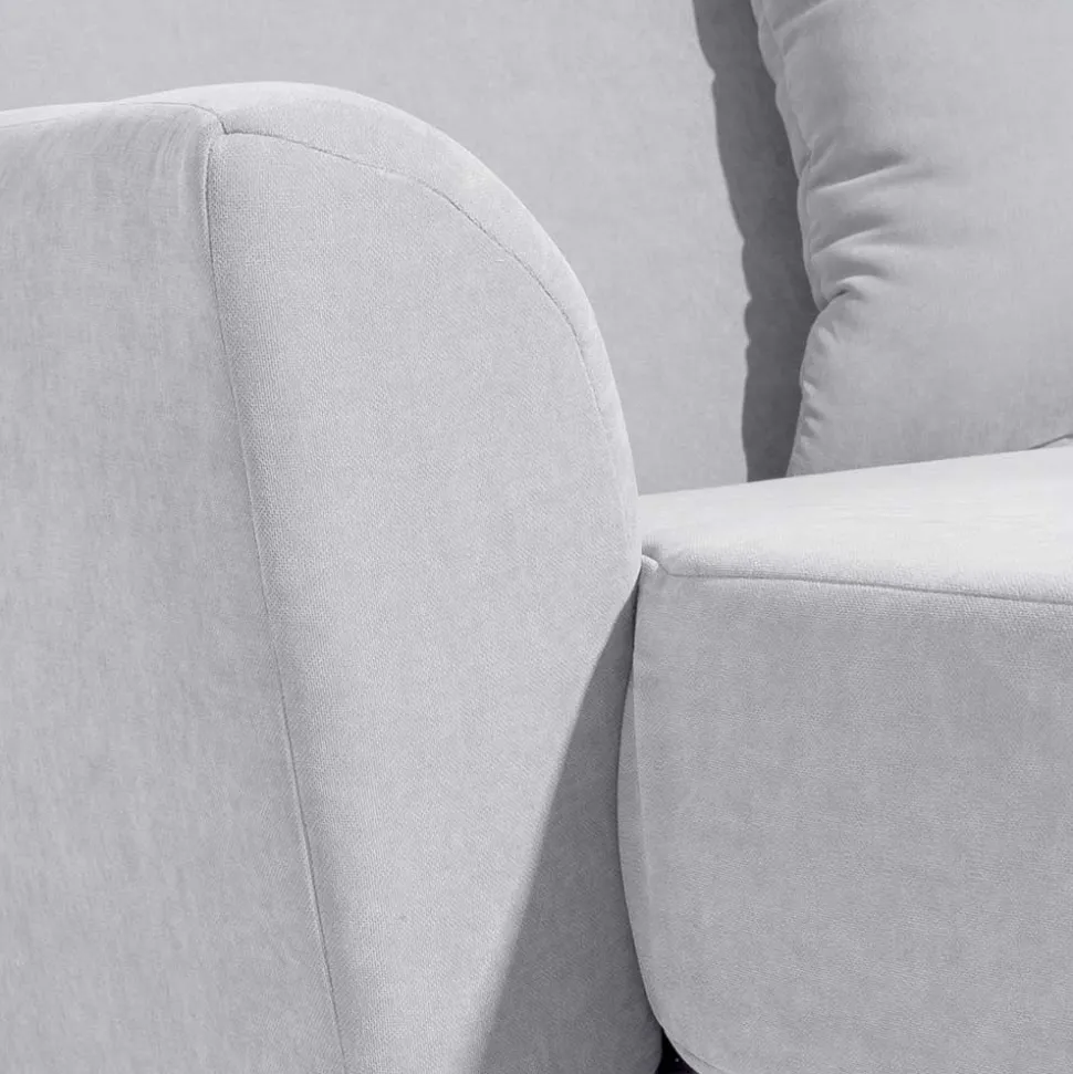 Big Wohnzimmersessel in Silbergrau Velours - Ortomola