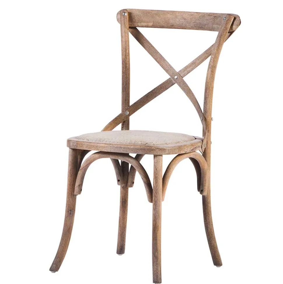 Bistro Landhaus Stuhl aus Eiche Grey Wash - Rosalino