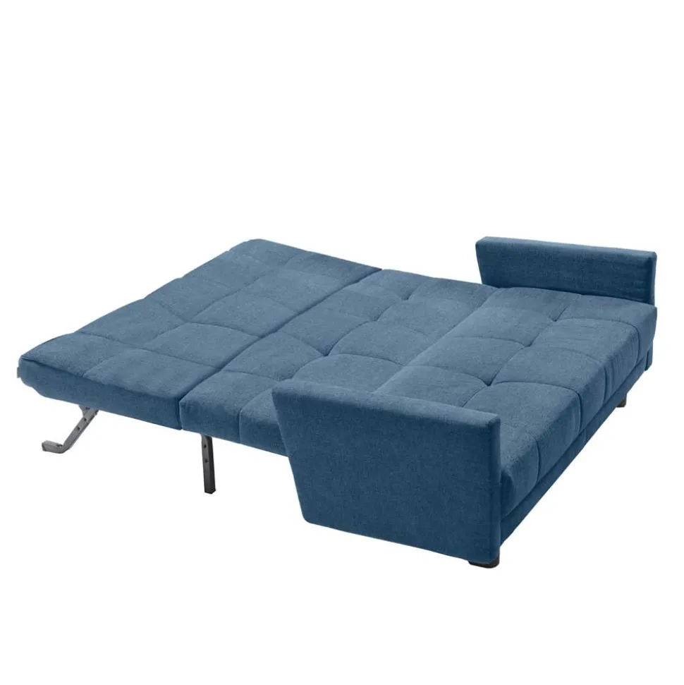 Blaue Klappcouch mit Stoffbezug Flachgewebe - Lech