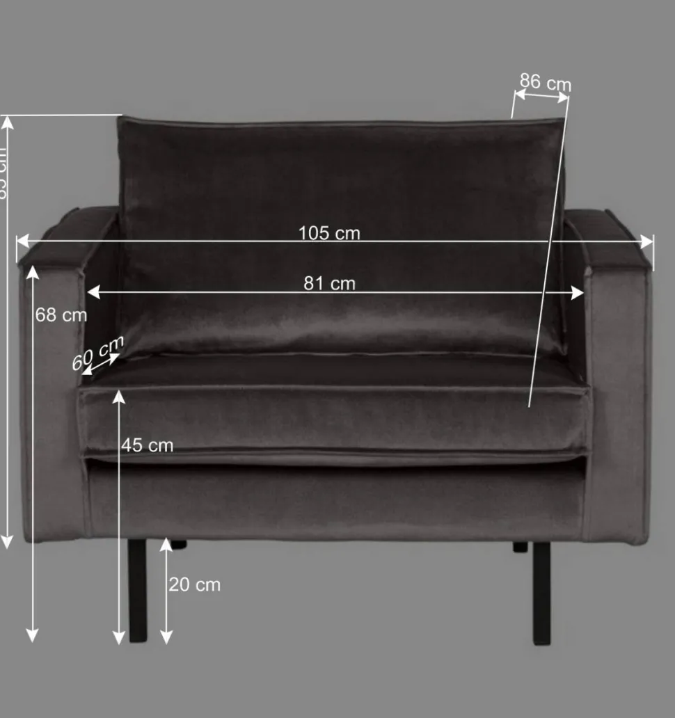 Blauer Samt-Sessel Cumagon im Retrostil