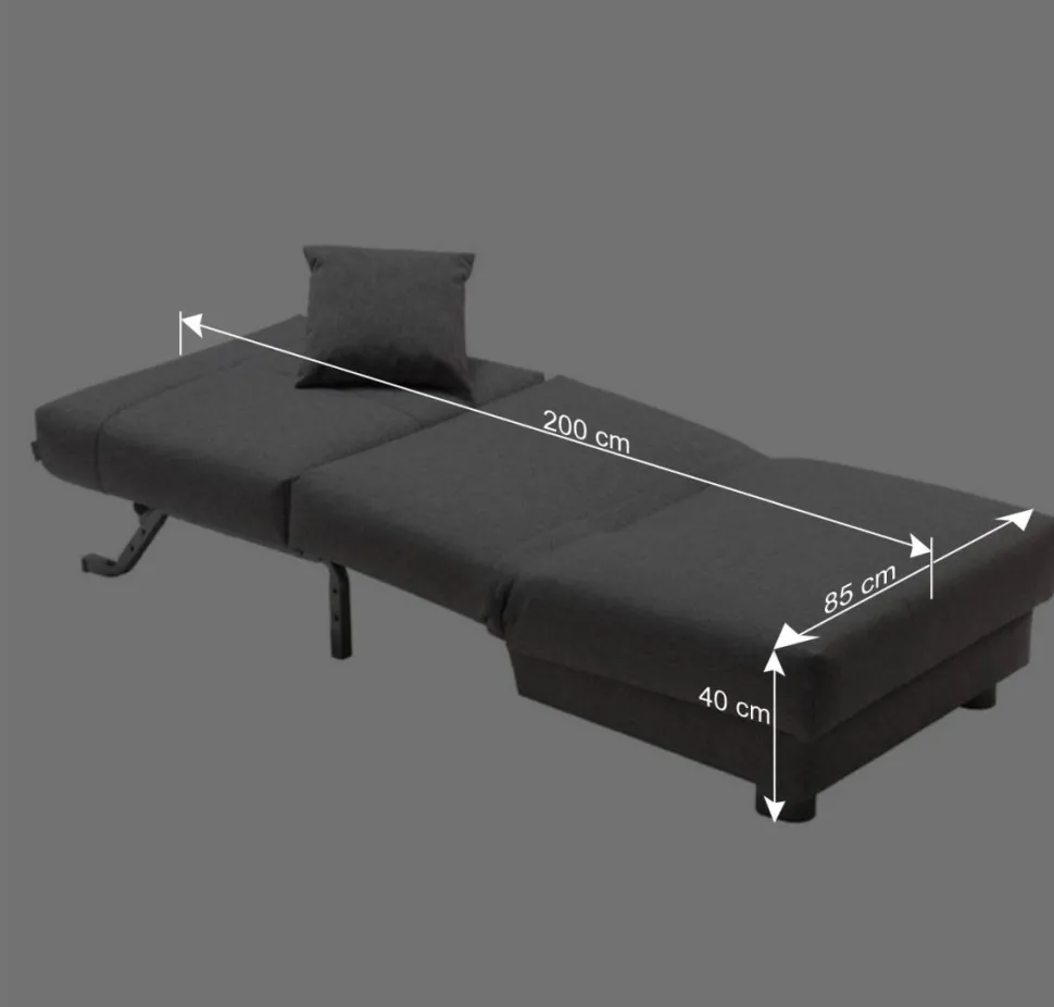 Blauer Schlafsessel mit Flachgewebe Stoffbezug - Tirenaso