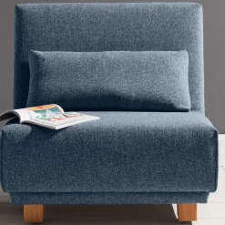 Blauer Stoffsessel mit Schlaffunktion - Zimena