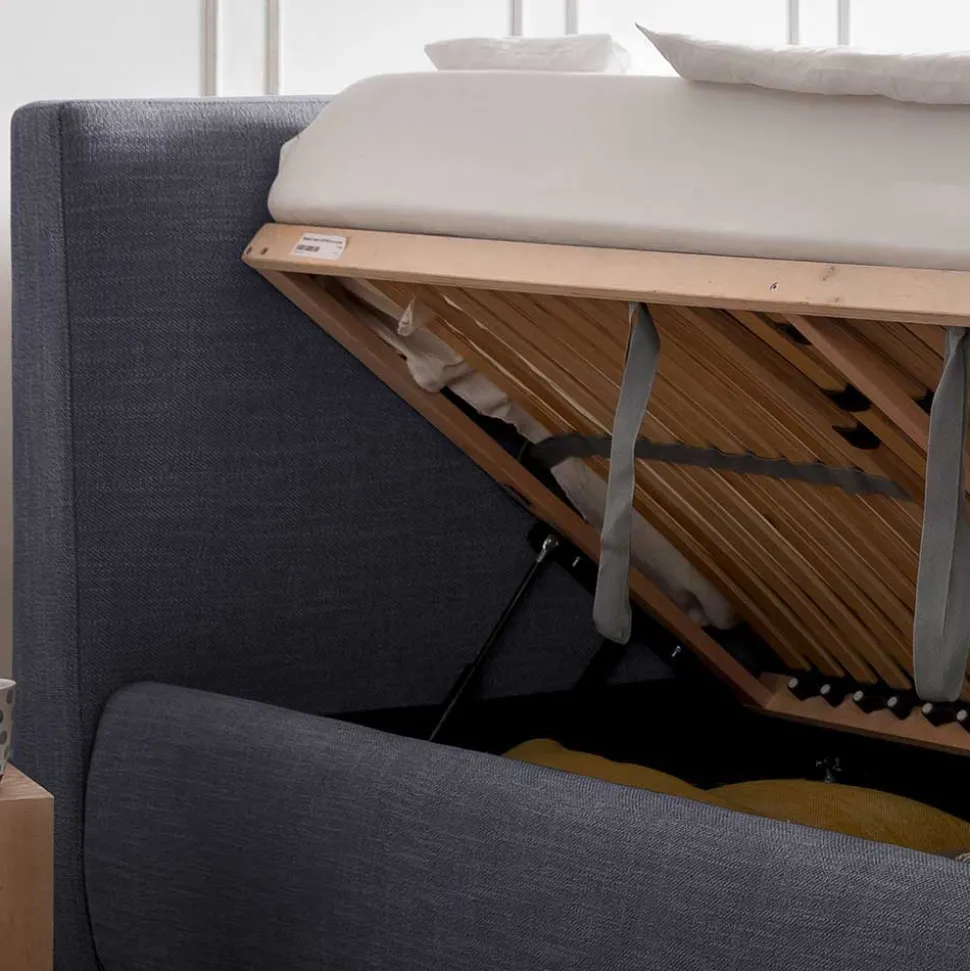 Blaues Komplettbett mit Bettkasten - Enjadara