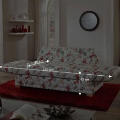 Blaues Schlafsofa mit verstellbaren Armlehnen - Lash