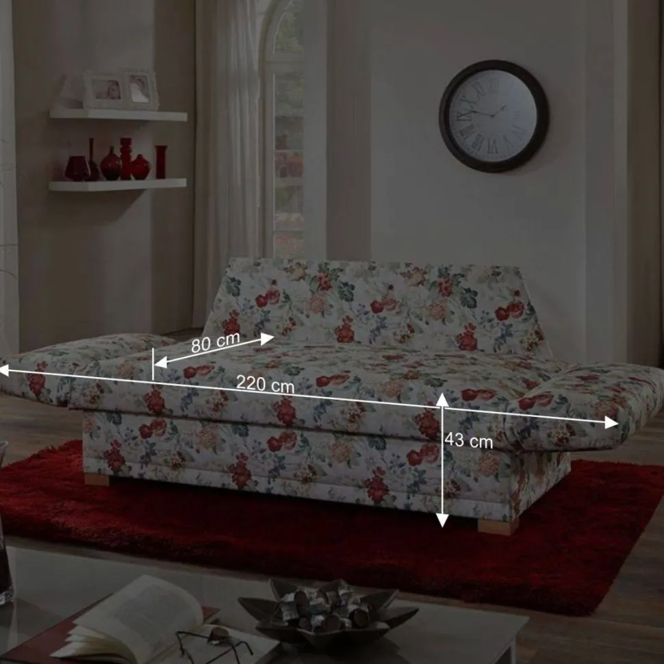 Blaues Schlafsofa mit verstellbaren Armlehnen - Lash