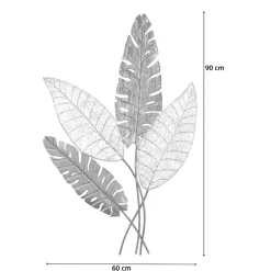 Blätter Wanddekoration in Gold Silber Grau - Kito