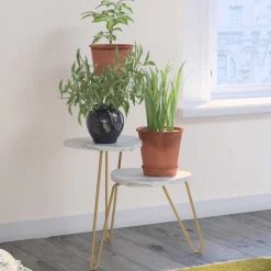 Blumenständer in heller Marmoroptik - Botanios