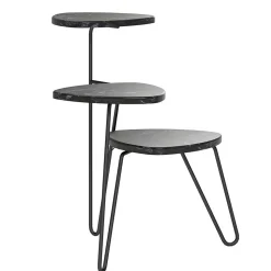 Blumenständer in Marmoroptik Schwarz - Haidon