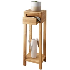 Blumensäule mit Schublade aus Wildeiche Massivholz - Acapella