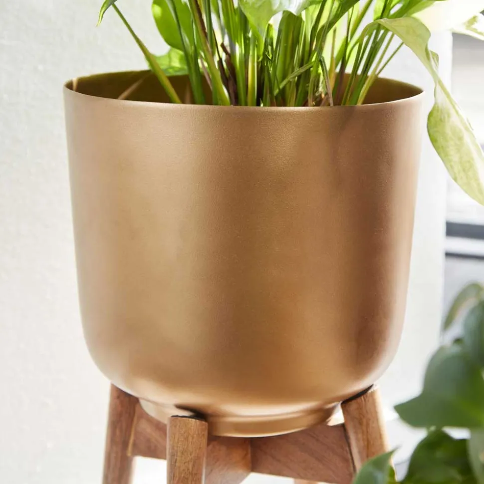 Blumentöpfe aus Metall in Gold - Nell II (zweiteilig)