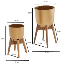 Blumentöpfe aus Metall in Gold - Nell II (zweiteilig)