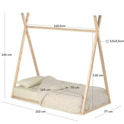 Bodenbett Zeltbett für Kinder 70x140 cm - Rapidi