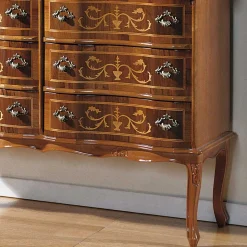 Bodenfreie Kommode mit 6 Schubladen Agosto im Barock Stil