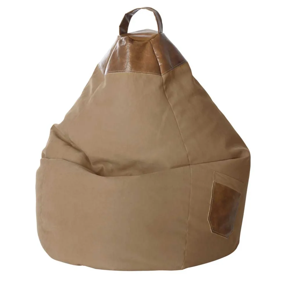 Bodenkissen Sitzsack Joshua in Sand und Beige
