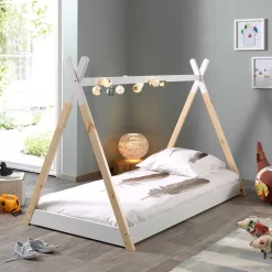 Bodentiefes Kinderbett 90x200 im Zelt Design - Flyma