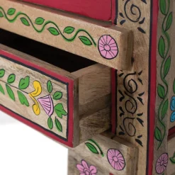 Boho Kommode mit Blumen Dekor im Folklore Style - Gionala