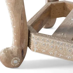 Boho Polsterbank in Holz White Wash - Sorellas