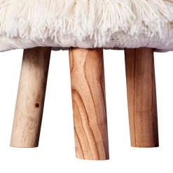 Boho Style Hocker in Cremeweiß - Puertos