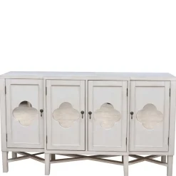 Boho Türen-Kommode in Antikweiß - Anice