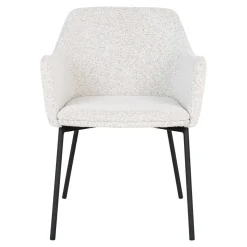 Boucle Armlehnenstühle in Cremeweiß - Astrida (2er Set)