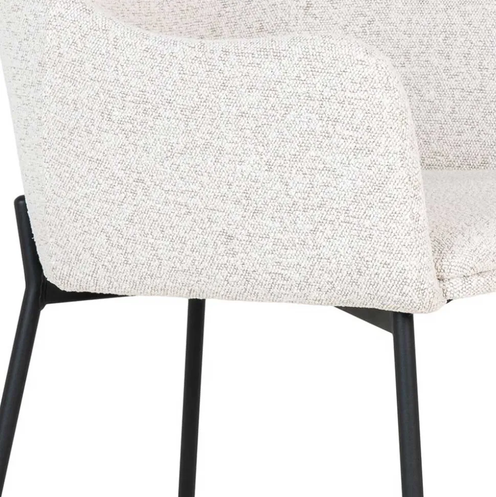 Boucle Armlehnenstühle in Cremeweiß - Astrida (2er Set)