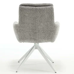 Boucle Armlehnenstuhl in Grau - Lulumo (2er Set)