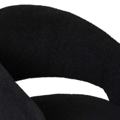 Boucle Armlehnenstuhl in Schwarz - Ivonata (2er Set)