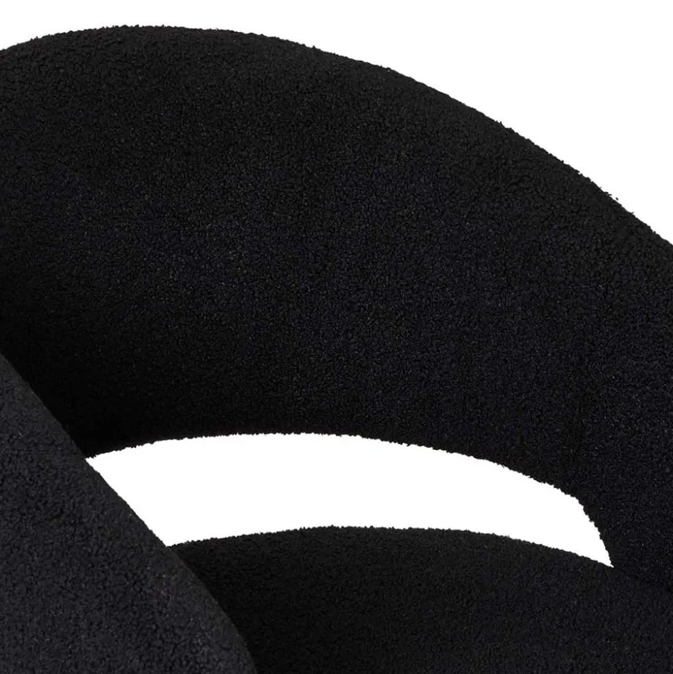 Boucle Armlehnenstuhl in Schwarz - Ivonata (2er Set)