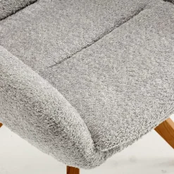 Boucle Armlehnstuhl mit Holz-Drehgestell - Udolph (2er Set)