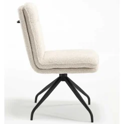 Boucle Drehstuhl in Creme - Rocono