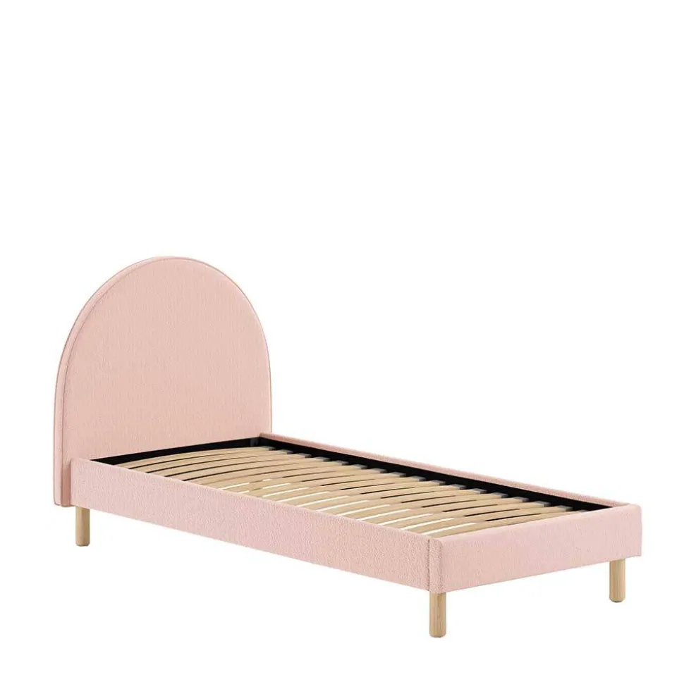 Boucle Einzelbett in Rosa mit Natur - Skylab